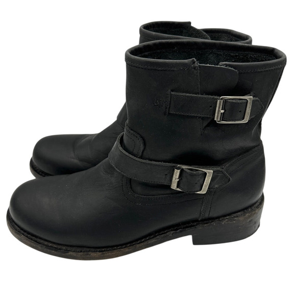 Freebird by Steven Charles Handcrafted Distress Leather Mens Boots Black Size 10 - Picture 1 of 9